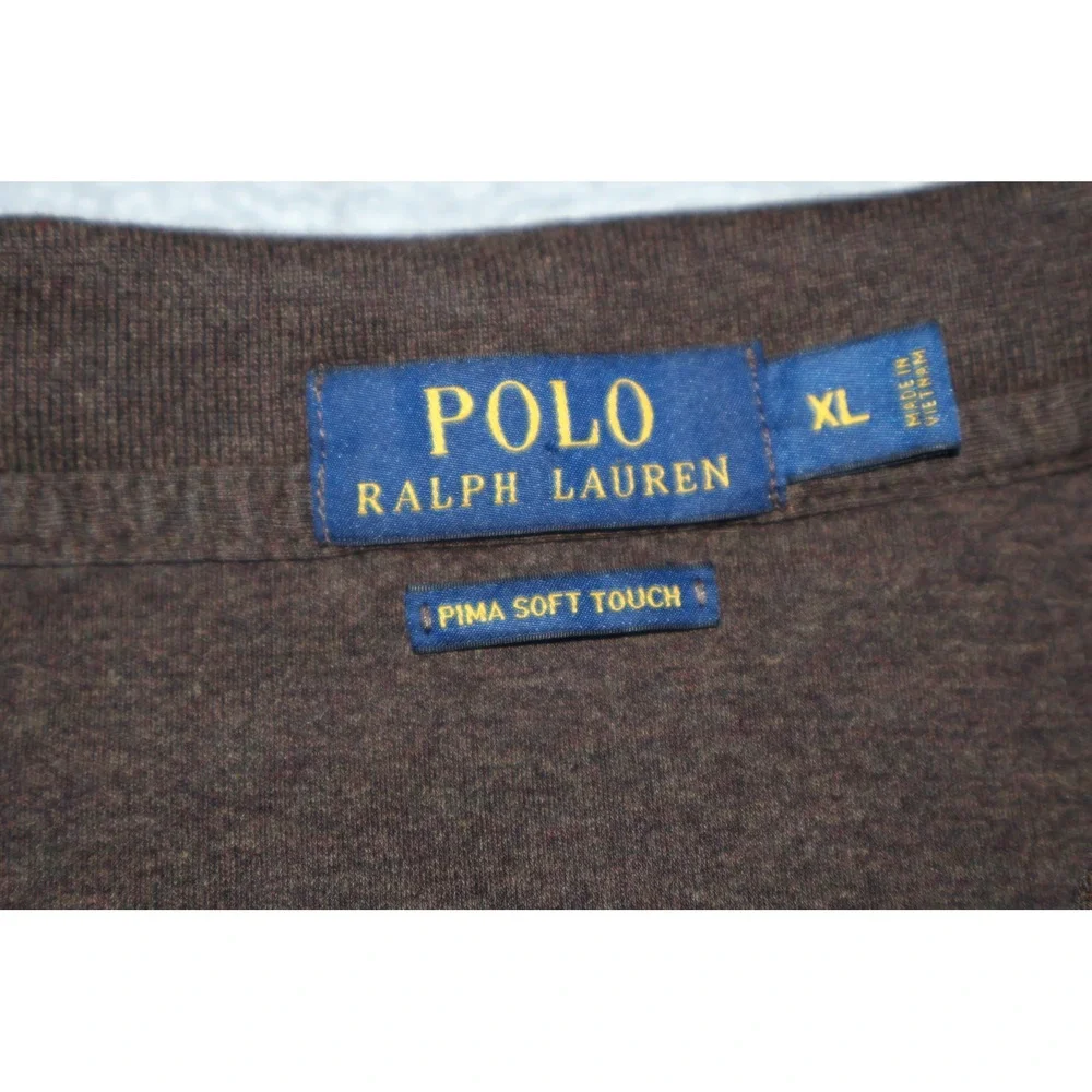 Polo Ralph Lauren Polo Mens XL Brown Pima Soft Touch Short Sleeve Pony Logo